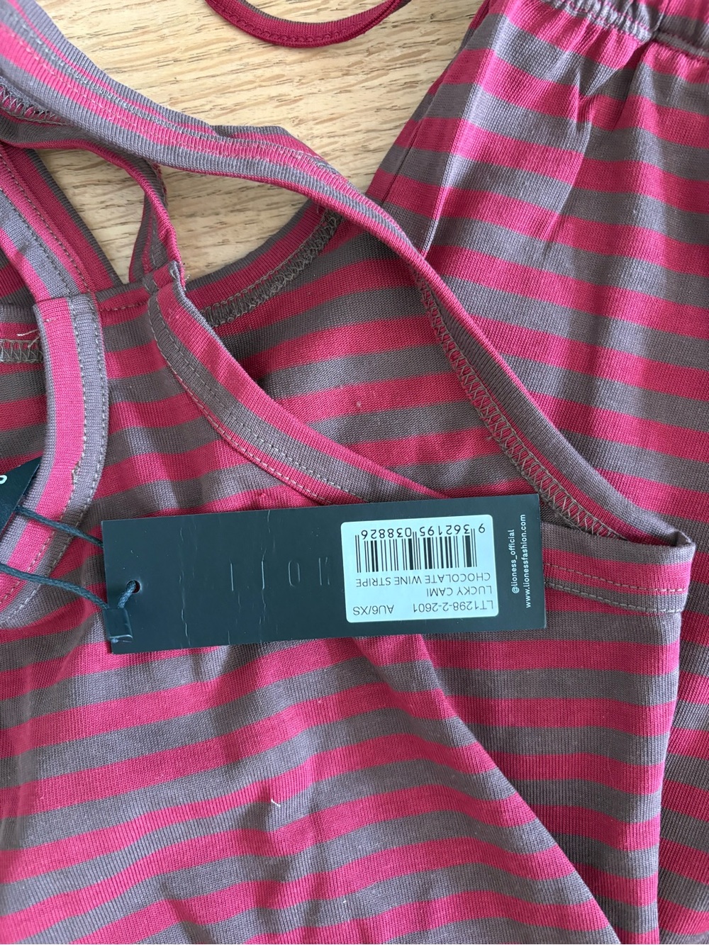 Women's Burgundy Stripe Set - Tank Top & Pants - Picture 3 of 3